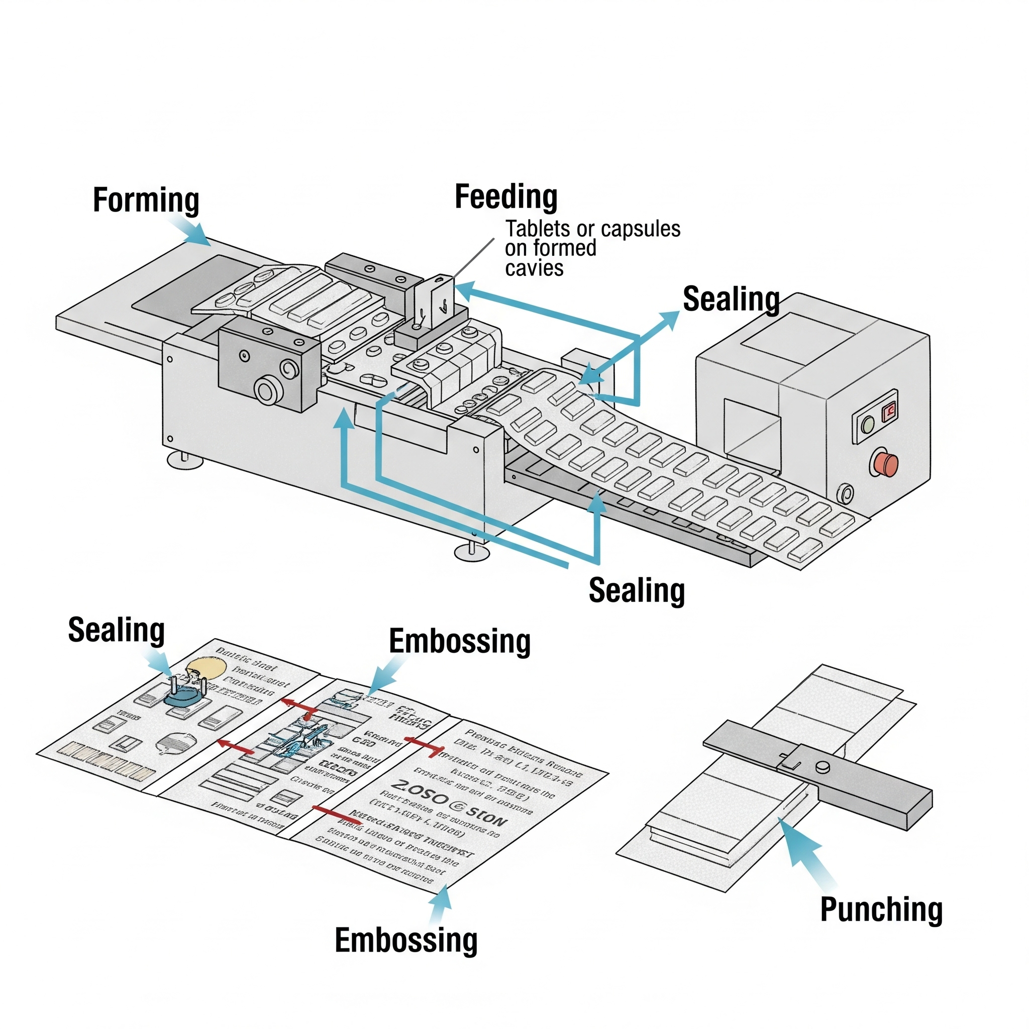 A Blister Packaging Machine operates process