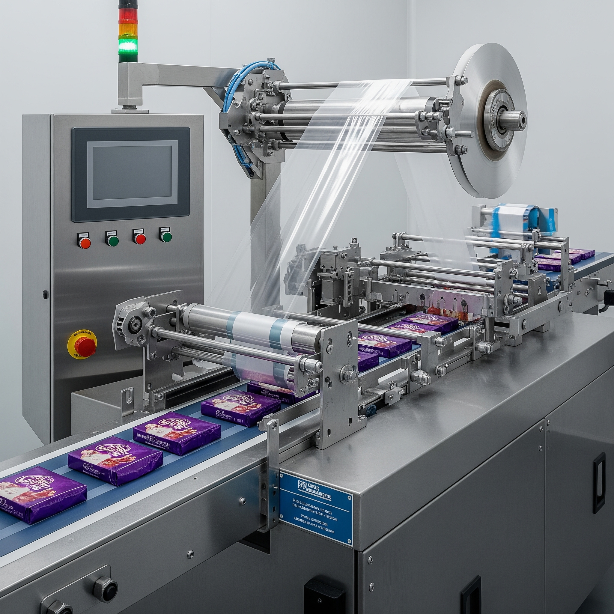 Machine d'emballage alimentaire enveloppement de débit