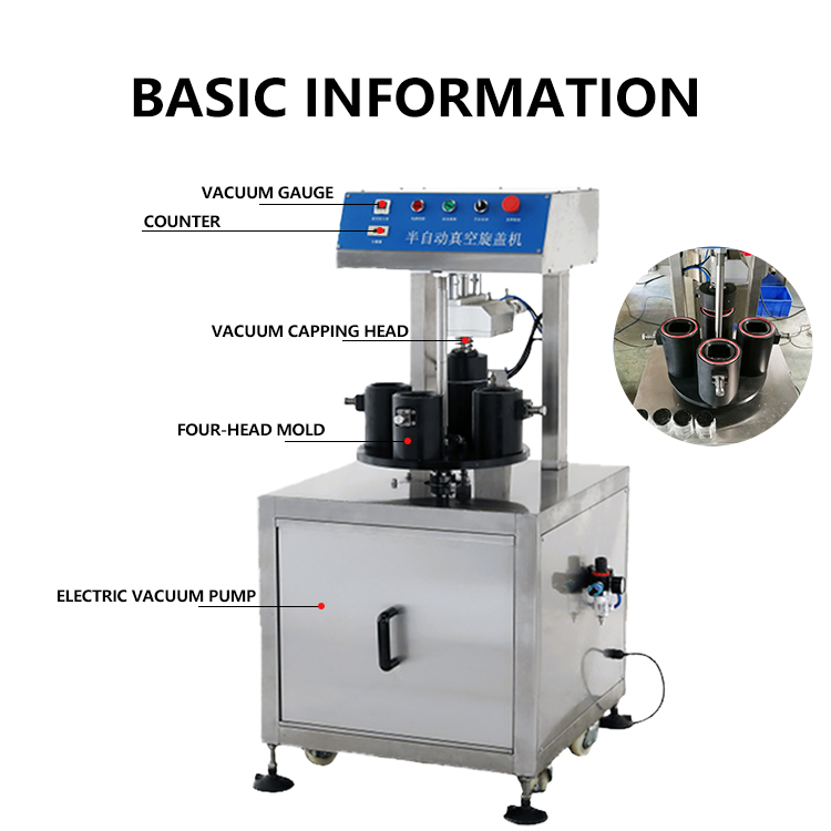 Semi-Automatic Vacuum Capping Machine