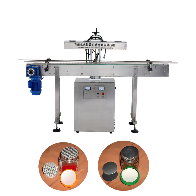 Electromagnetic induction aluminum foil sealing process on a commercial production line